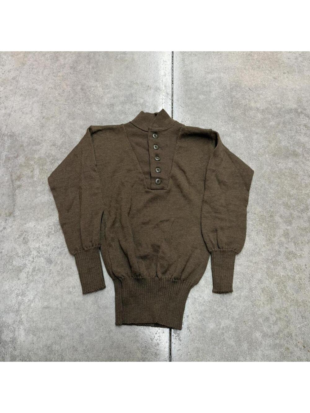 vintage us military issue brown wool knit sweater size medium